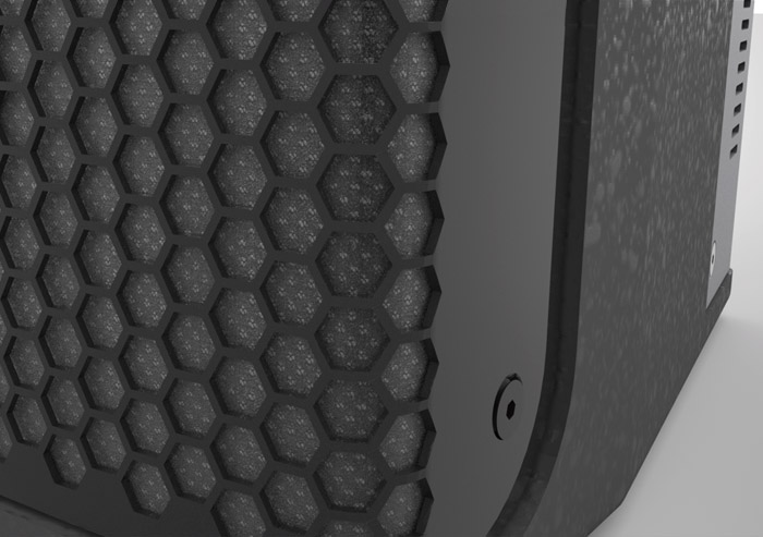 detalle rejilla 3D altavoz