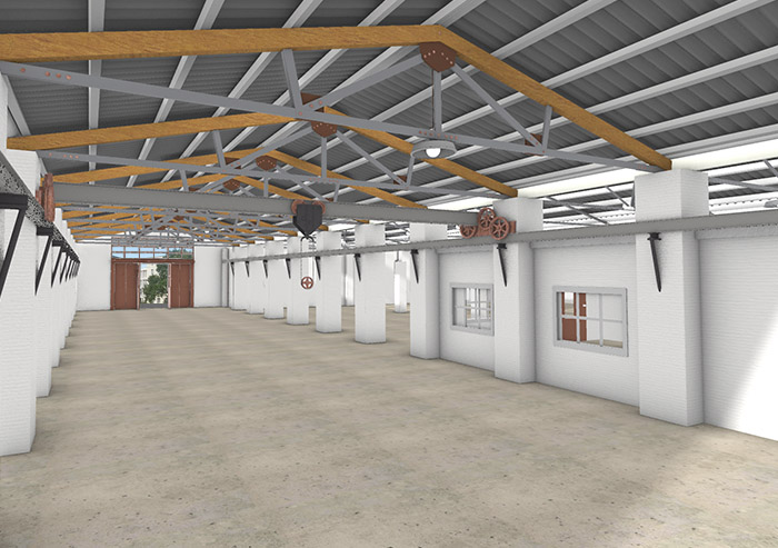 modelado 3D interior naves David Bugeda